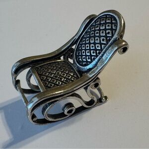 Vintage Miniature silver Rocking Chair Collectible